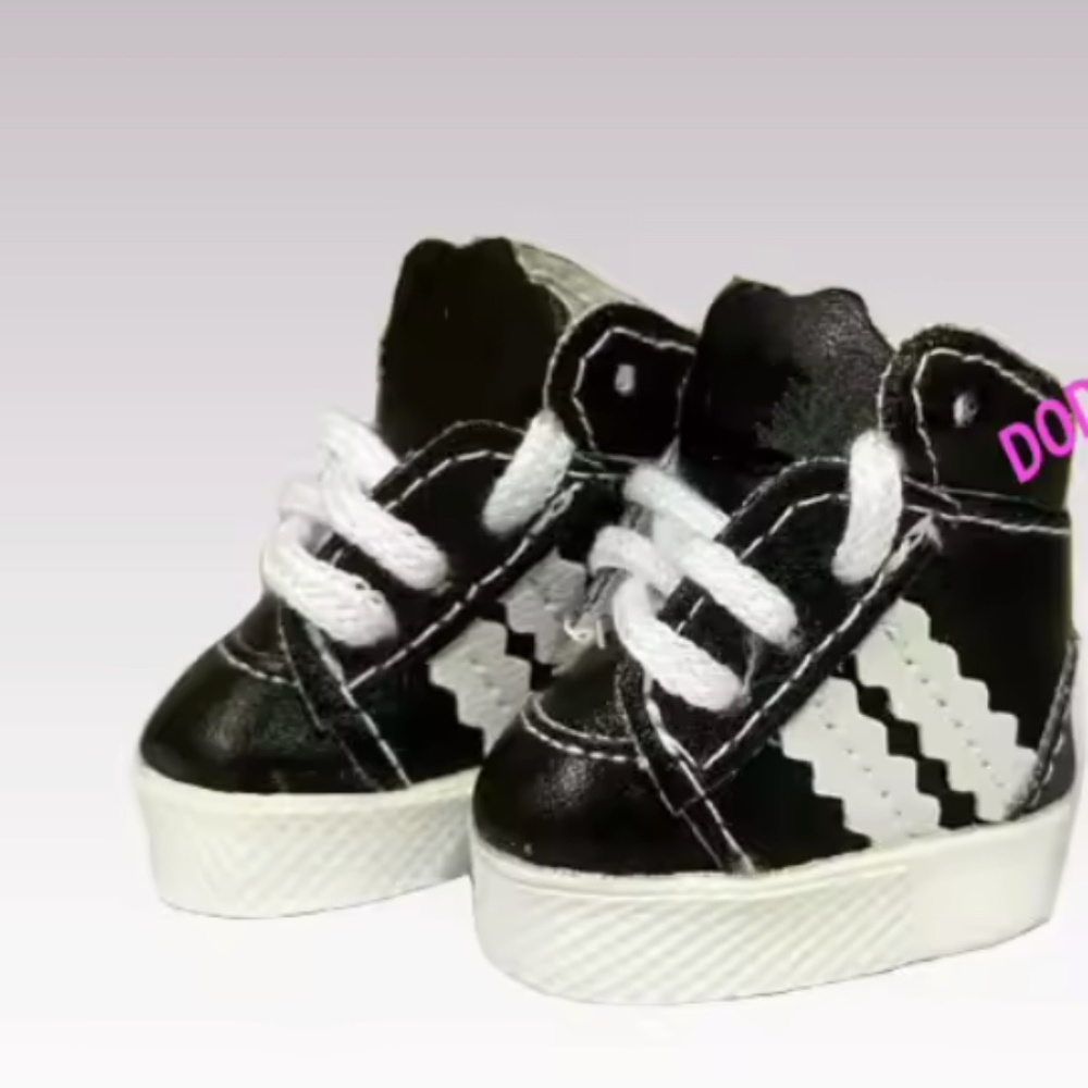 Labubu Adidas High Top Sneakers - Black and White - Brand New